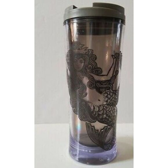2009 Starbucks Siren Mermaid 16 oz Tall Travel Cup Smokey Gray Retired Very Rare - Picture 1 of 7